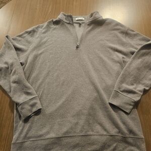 Men's Gray Quarter-Zip Sweater Pullover